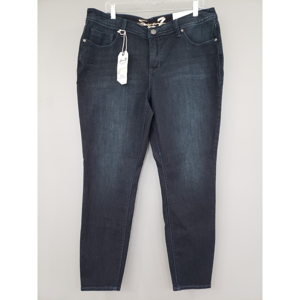 NEW Seven 7 For All Mankind Skinny Jeans Women Size 16 Dark wash Limited Edition